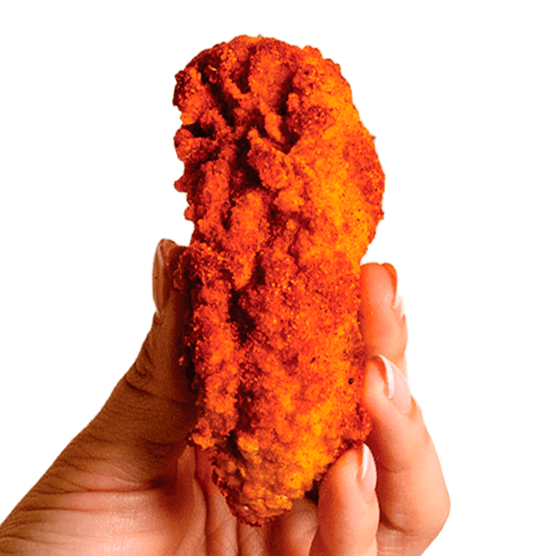 Szechuan Ma La Chicken Finger Miami A crispy Szechuan Ma La fried chicken finger with bold flavors, a unique option at Kung Fu Chicken in Miami.